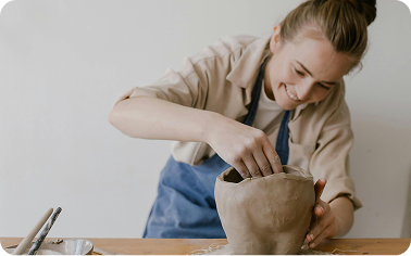 woman doing hand work